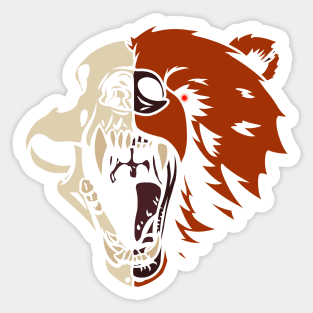 Grizzly Skull Sticker